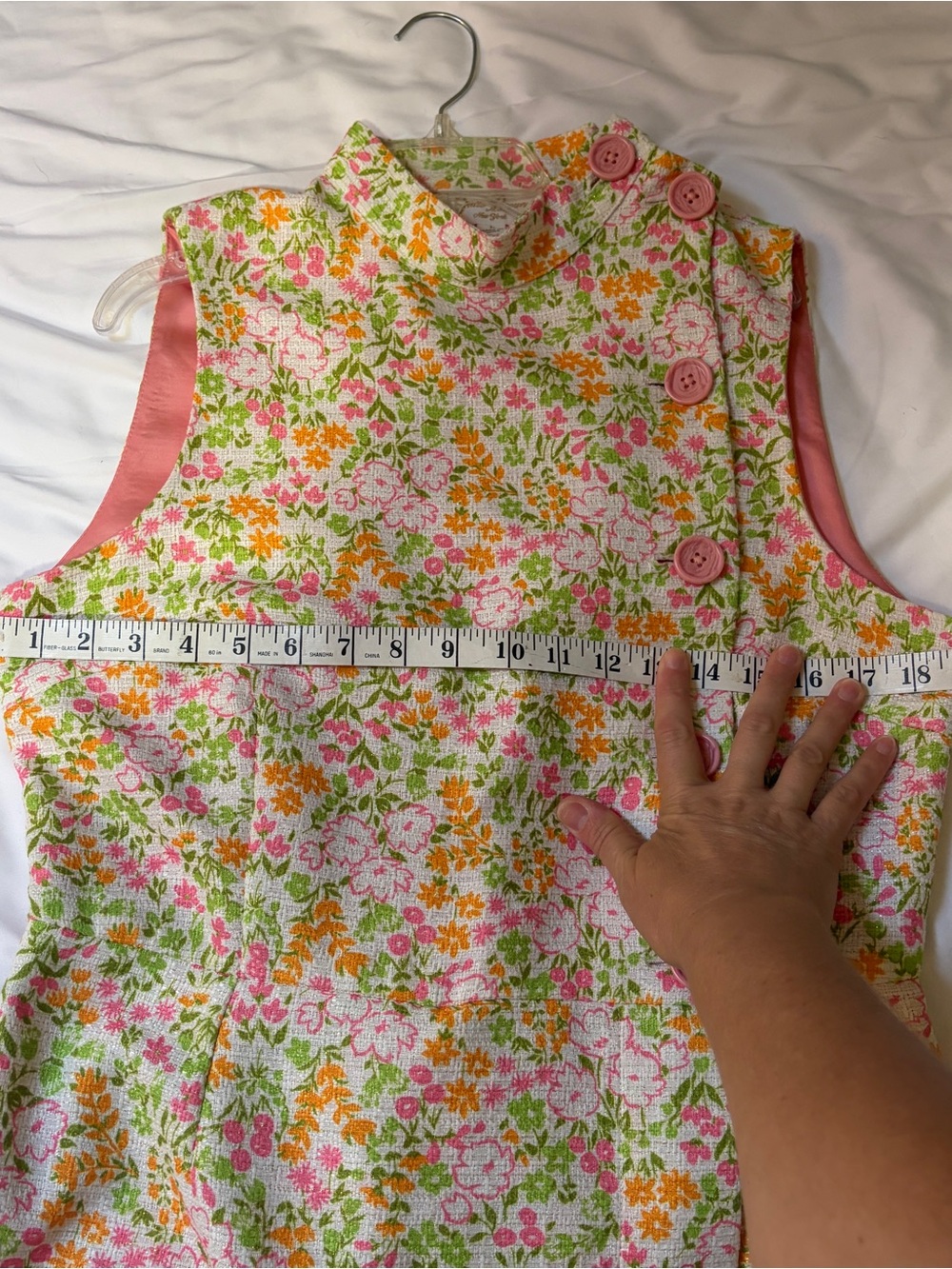 Floral A-Line Sleeveless Romper - Pink & Green - Picture 11 of 14